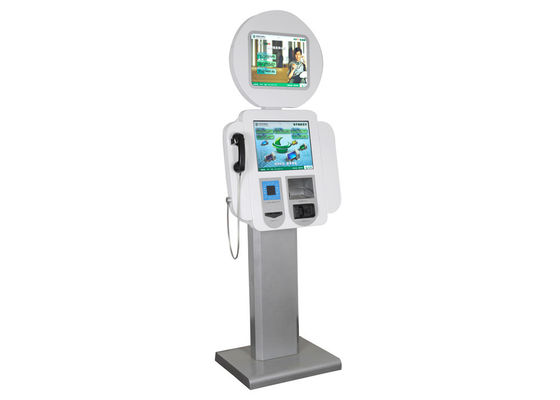 Quiosque dos multimédios da forma do robô, varredor código de barras e telefone S802
