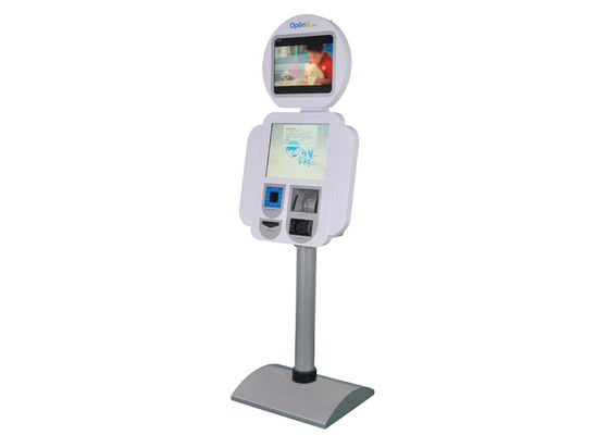 Quiosque dos multimédios da forma do robô, varredor código de barras e telefone S802