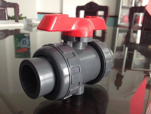 PN10 válvula de bola plástica da flange da barra PVDF, 1/2” a 12" RUÍDO, ANSI, engrenagem de sem-fim de JIS